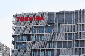 Toshiba signboard and logo